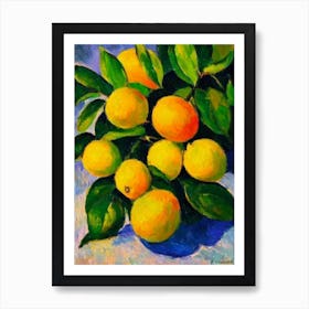Lemon Fruit Vibrant Matisse Inspired Painting Fruit Art Print