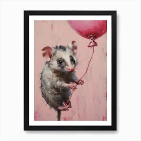 Cute Opossum 3 With Balloon Art Print