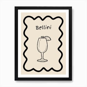 Bellini Doodle Poster B&W Art Print