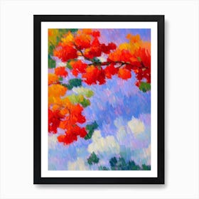 Japanese Red Pine tree Abstract Block Colour Art Print
