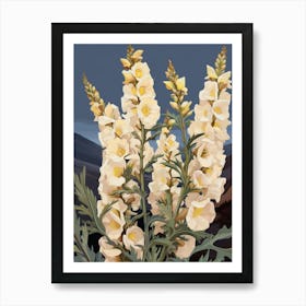 Delphinium 2 Flower Painting Art Print