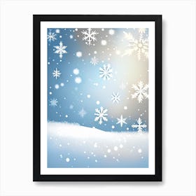 Snowflakes On A Field, Snowflakes, Neutral Abstract 1 Art Print