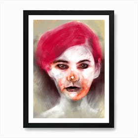 White Portrait Art Print