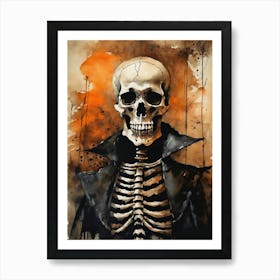 Vintage Halloween Gothic Skeleton Painting (7) Art Print