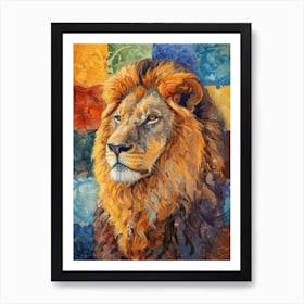 Southwest African Lion Lion In Different Seasons Fauvist Painting 4 Art Print