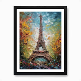 Eiffel Tower Paris France Vincent Van Gogh Style 2 Art Print