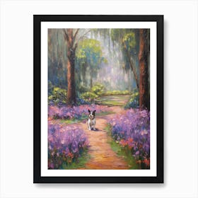 A Painting Of A Dog In Royal Botanic Garden, Melbourne In The Style Of Impressionism 01 Art Print