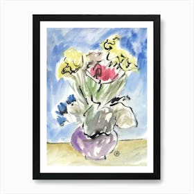 Watercolor Flowers 1 Art Print