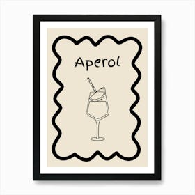 Aperol Doodle Poster B&W Art Print