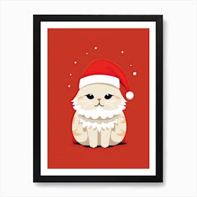 Santa Cat 4 Art Print