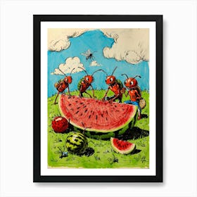 Default Draw Me A Group Of Ants Hosting A Picnic On A Giant Wa 0 (2) Art Print