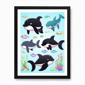 Kids Orca Whale Cartoon 5 Art Print