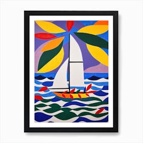 Sailing In The Style Of Matisse 2 Art Print