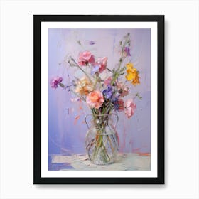 Abstract Flower Painting Purple Flower 2 Art Print