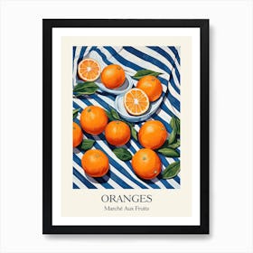 Marche Aux Fruits Oranges Fruit Summer Illustration 3 Art Print