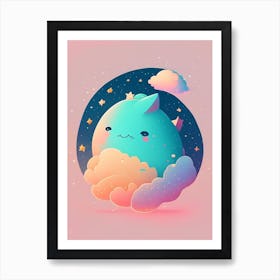 Comet Kawaii Kids Space Art Print