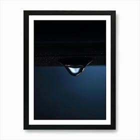 Tear Droplet Poised On The Edge Of A Cheek Cast In Sharp Relief Against A Somber Dark Background C (1) Art Print