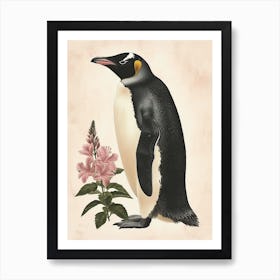 Adlie Penguin Volunteer Point Vintage Botanical Painting 1 Art Print