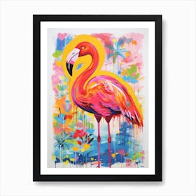 Colourful Bird Painting Flamingo 1 Art Print