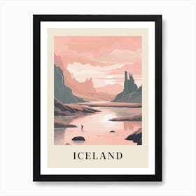 Vintage Travel Poster Iceland 3 Art Print