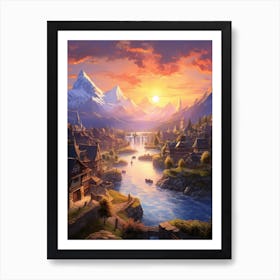 Village Painting 1 Art Print