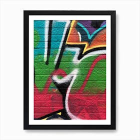 Blue and Pink Graffiti Art Print