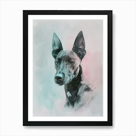 Cirneco Of Etna Dog Pastel Line Illustration Art Print