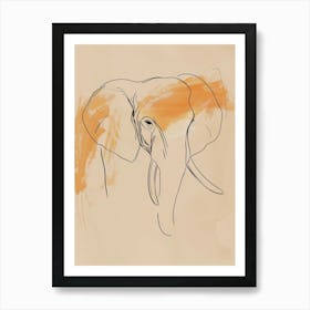 Elephant Head - Boho, Line Art Art Print