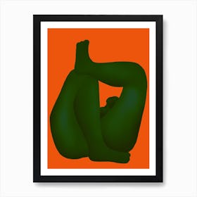 Green nude Art Print