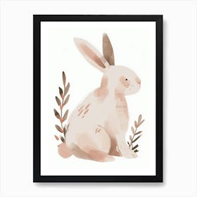 Florida White Rabbit Kids Illustration 4 Art Print