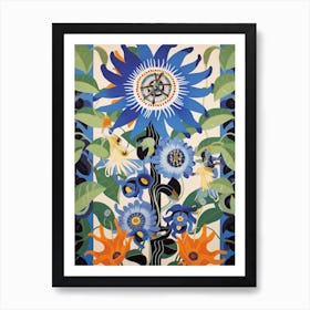 Flower Motif Painting Passionflower 2 Art Print