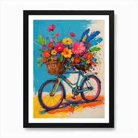 Flowers On A Bike Art Print