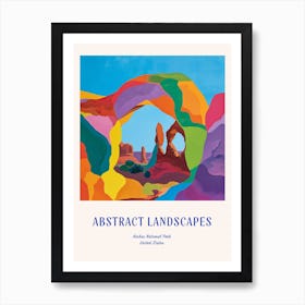 Colourful Abstract Arches National Park Usa 1 Poster Blue Art Print