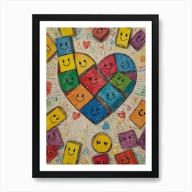 Smiley Heart Art Print