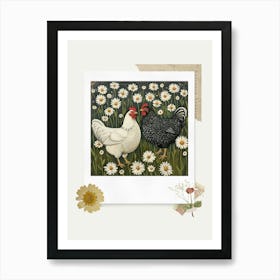 Scrapbook Chickens Fairycore Painting 3 Art Print