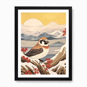 Bird Illustration House Sparrow 1 Art Print