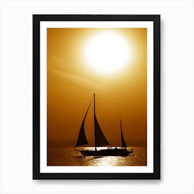 Sunset Sailboat Art Print