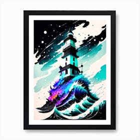Lighthouse In The Ocean 5 Art Print