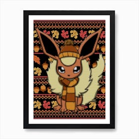 Fall Flareon Sweater - Pokemon Autumn Art Print