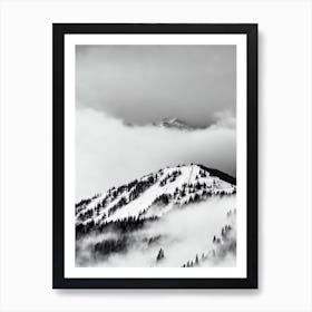 Telluride, Usa Black And White Skiing Poster Art Print