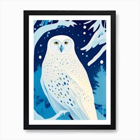 Snowy Owl Pop Matisse 2 Bird Art Print