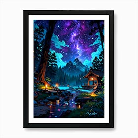 Night In The Forest 4 Art Print