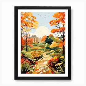 Royal Botanic Garden Edinburgh, United Kingdom In Autumn Fall Illustration 4 Art Print