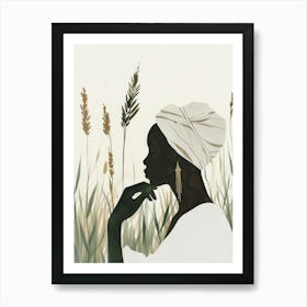 African Woman In Turban 20 Art Print