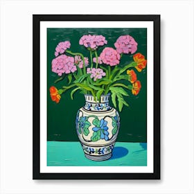 Flowers In A Vase Still Life Painting Phlox 1 Art Print