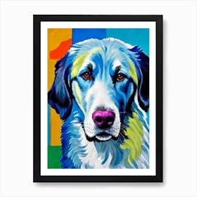 Flat Coated Retriever 3 Fauvist Style Dog Art Print
