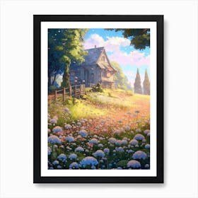 House In The Field Art Print