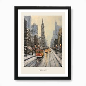 Vintage Winter Painting Poster Chicago Usa 1 Art Print