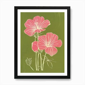 Pink & Green Nasturtium 1 Art Print