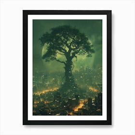 Whimsical Tree In The City 4 Art Print